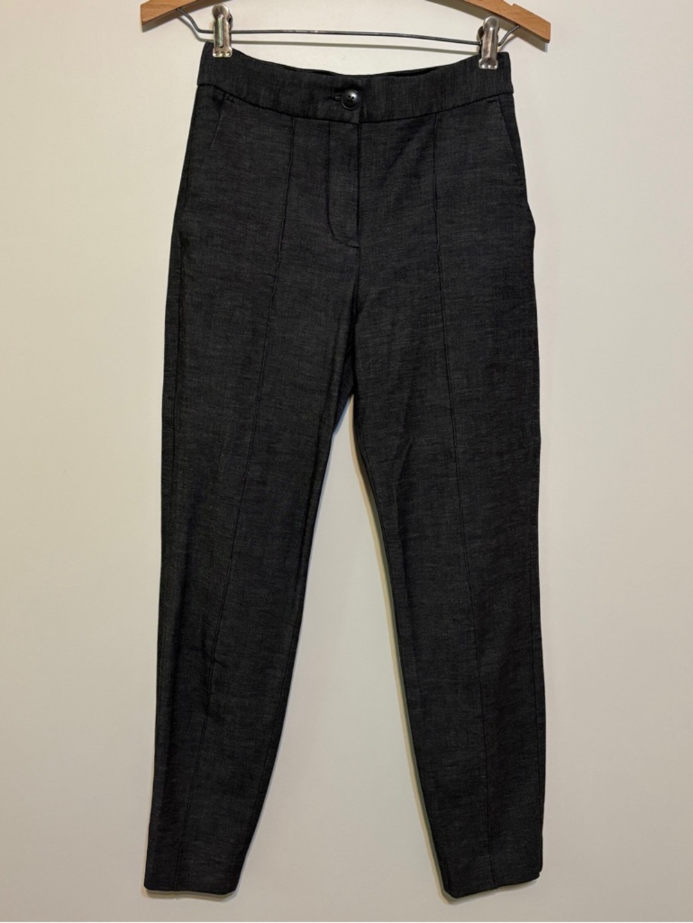 EXPRESS High Waisted Seamed Ankle Pants in Dark Grey | Crop Trouser | Size 00R - Picture 3 of 13